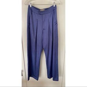 100% Silk Blue Trousers
